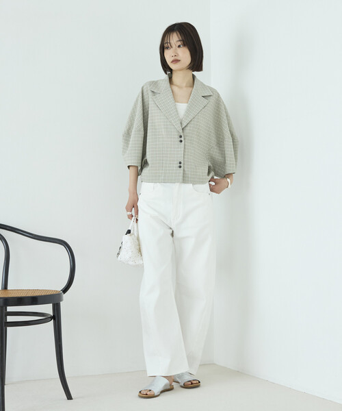 Firsthand(ファーストハンド)の「Firsthand/ファーストハンド カラミチェック バルーンスリーブ シャツ / セットアップ対応(シャツ/ブラウス・レディース・ブラック/ブルーグリーン・FREE)」の11枚目の写真