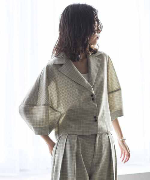 Firsthand（ファーストハンド）の「Firsthand/ファーストハンド カラミチェック バルーンスリーブ シャツ / セットアップ対応（シャツ/ブラウス・レディース・ブラック/ブルーグリーン・FREE）」の12枚目の写真