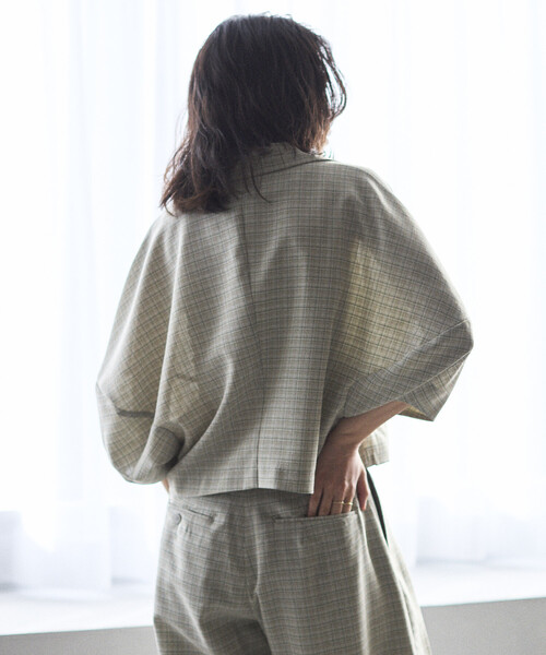 Firsthand（ファーストハンド）の「Firsthand/ファーストハンド カラミチェック バルーンスリーブ シャツ / セットアップ対応（シャツ/ブラウス・レディース・ブラック/ブルーグリーン・FREE）」の13枚目の写真