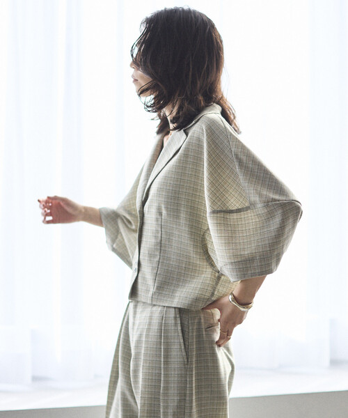 Firsthand（ファーストハンド）の「Firsthand/ファーストハンド カラミチェック バルーンスリーブ シャツ / セットアップ対応（シャツ/ブラウス・レディース・ブラック/ブルーグリーン・FREE）」の15枚目の写真