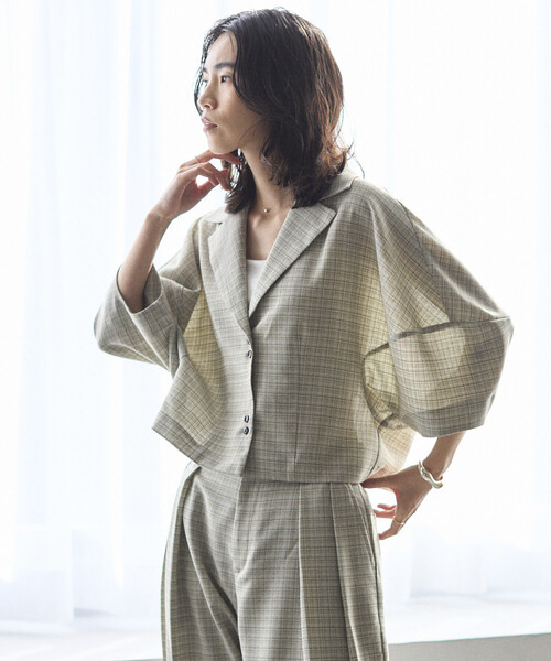 Firsthand（ファーストハンド）の「Firsthand/ファーストハンド カラミチェック バルーンスリーブ シャツ / セットアップ対応（シャツ/ブラウス・レディース・ブラック/ブルーグリーン・FREE）」の16枚目の写真