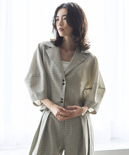 Firsthand（ファーストハンド）の「Firsthand/ファーストハンド カラミチェック バルーンスリーブ シャツ / セットアップ対応（シャツ/ブラウス・レディース・ブラック/ブルーグリーン・FREE）」の17枚目の写真