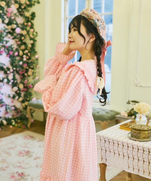 ラスト1点pinkチェック襟付きフリルセクシートップス 【公式通販】
