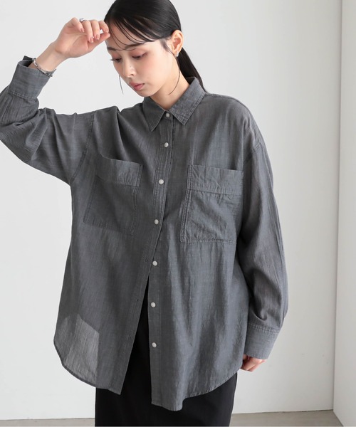 for/c(フォーシー)の「シアーデニムシャツ【サスティナブル】(シャツ/ブラウス・レディース・グレー/ライトブルー・M/L)」の8枚目の写真