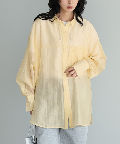 itto...(イット)の「BIGシルエットシアーブラウス(シャツ/ブラウス・レディース・イエロー/ブラック/ベージュ/キナリ・M)」の21枚目の写真