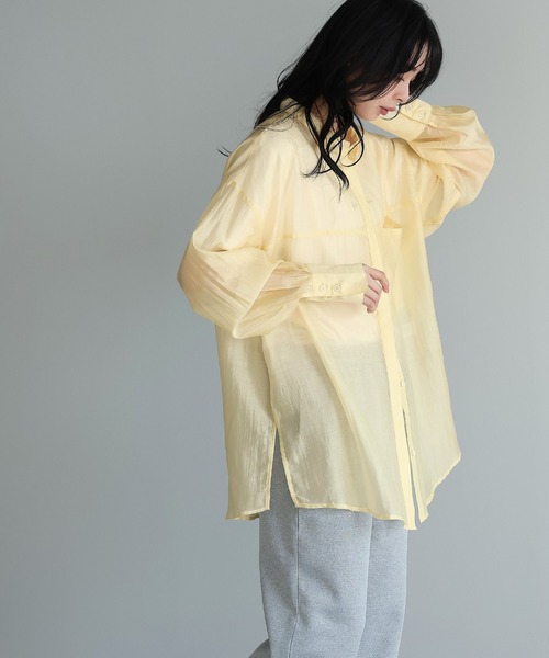 itto...(イット)の「BIGシルエットシアーブラウス(シャツ/ブラウス・レディース・イエロー/ブラック/ベージュ/キナリ・M)」の20枚目の写真