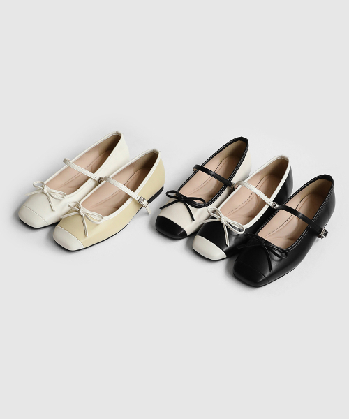 SAPPUN(サプン)の「Clain リボン メリージェーン フラットシューズ (1cm)(バレエシューズ・レディース・アイボリー系1/アイボリー/ブラック系その他2/ブラック/ライトイエロー・22.5cm/23cm/24.5cm/23.5cm/25.5cm/24cm/25cm)」の6枚目の写真