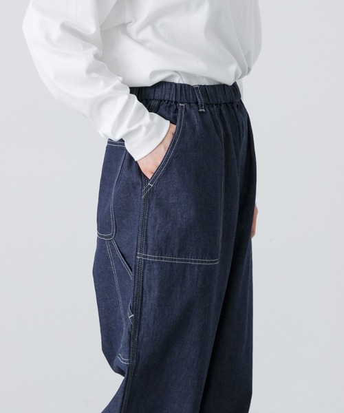 かぐれ（カグレ）の「コットンリネンデニムペインターパンツ（デニムパンツ・レディース・インディゴブルー・FREE）」の5枚目の写真