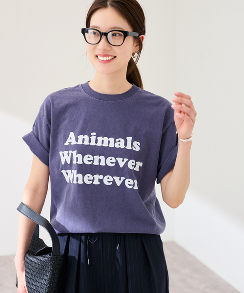 FRAMeWORK(フレームワーク)の「STUDIO ANIMALS 別注WHENEVER WH(Tシャツ/カットソー・レディース・ネイビー/ブラウン/ライトグレー・FREE)」の20枚目の写真