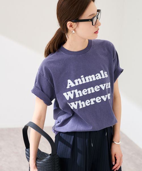 FRAMeWORK(フレームワーク)の「STUDIO ANIMALS 別注WHENEVER WH(Tシャツ/カットソー・レディース・ネイビー/ブラウン/ライトグレー・FREE)」の22枚目の写真