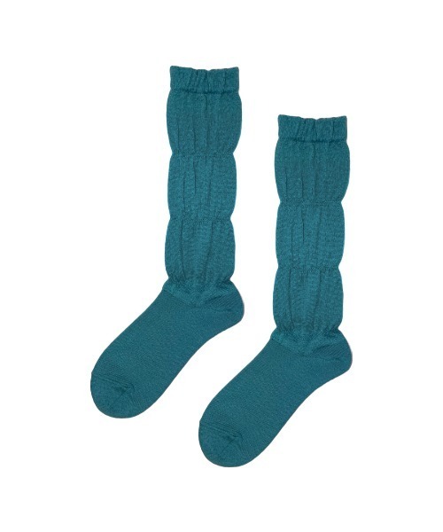 FAKUI(ファクイ)の「SHIRRING SOCKS / シャーリングソックス(ソックス/靴下・レディース・キャメル/ブルー・22.0~24.0cm)」の6枚目の写真