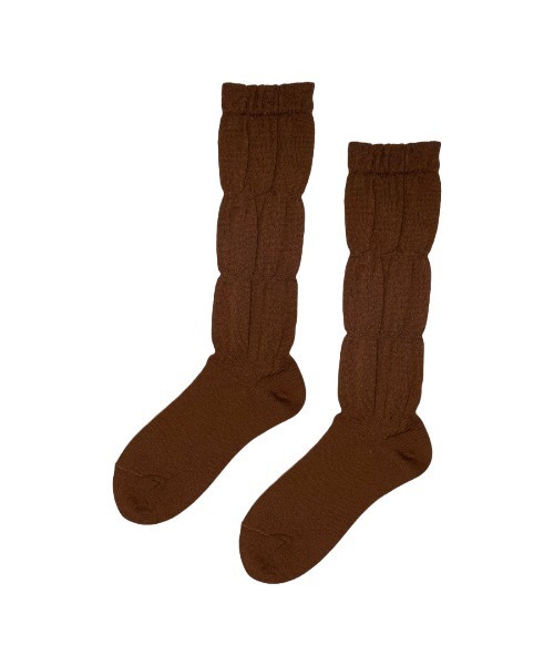 FAKUI(ファクイ)の「SHIRRING SOCKS / シャーリングソックス(ソックス/靴下・レディース・キャメル/ブルー・22.0~24.0cm)」の4枚目の写真