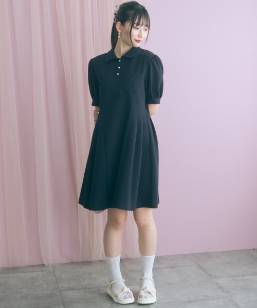marun(マルン)の「<大きいサイズ>Aラインポロワンピース marun(ワンピース・レディース・ネイビー/モカ・5L/4L/3L/LL/L)」の5枚目の写真