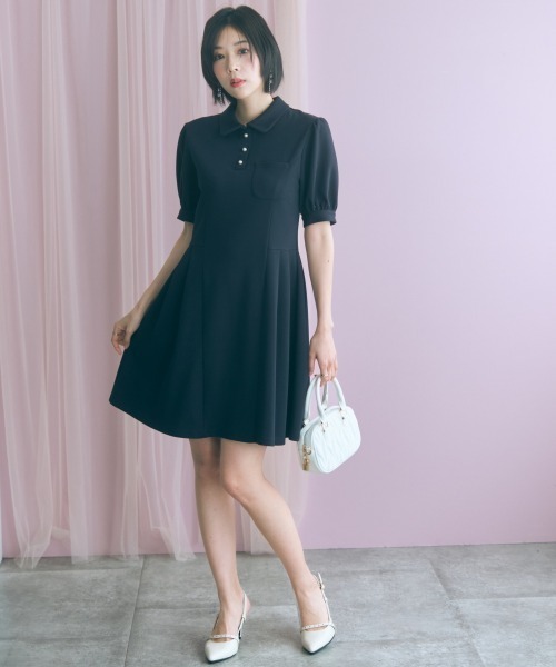marun(マルン)の「<大きいサイズ>Aラインポロワンピース marun(ワンピース・レディース・ネイビー/モカ・5L/4L/3L/LL/L)」の7枚目の写真