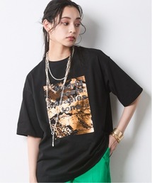 綿100%箔プリントTシャツ<大きいサイズ有>シックスタイル