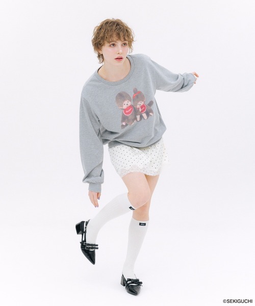 Heather(ヘザー)の「【モンチッチ×Heather】アソート柄裏毛スウェット 659564(スウェット・レディース・レッド/グレー/オフホワイト・FREE)」の12枚目の写真