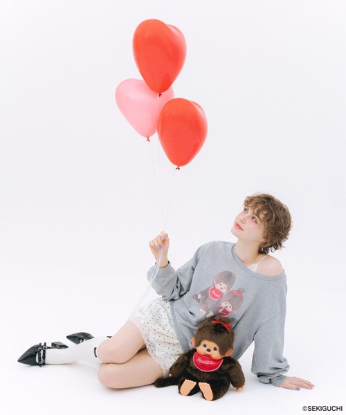 Heather(ヘザー)の「【モンチッチ×Heather】アソート柄裏毛スウェット 659564(スウェット・レディース・レッド/グレー/オフホワイト・FREE)」の15枚目の写真
