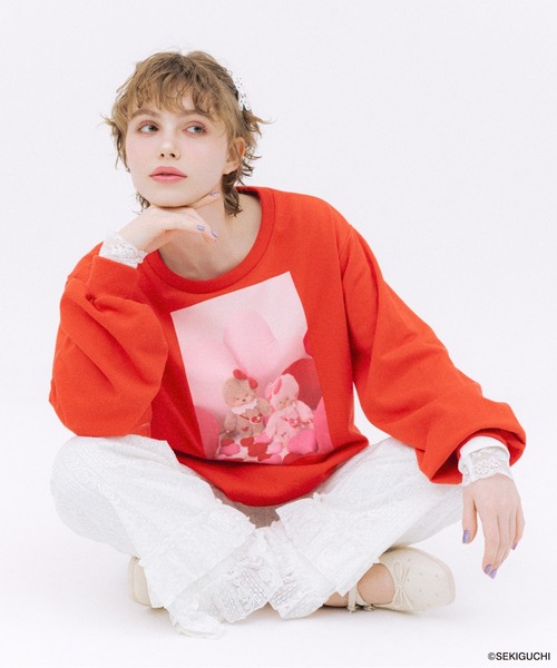 Heather(ヘザー)の「【モンチッチ×Heather】アソート柄裏毛スウェット 659564(スウェット・レディース・レッド/グレー/オフホワイト・FREE)」の17枚目の写真