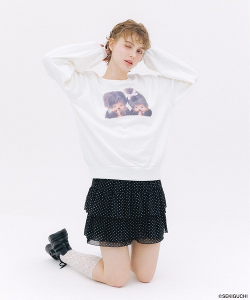 Heather(ヘザー)の「【モンチッチ×Heather】アソート柄裏毛スウェット 659564(スウェット・レディース・レッド/グレー/オフホワイト・FREE)」の5枚目の写真