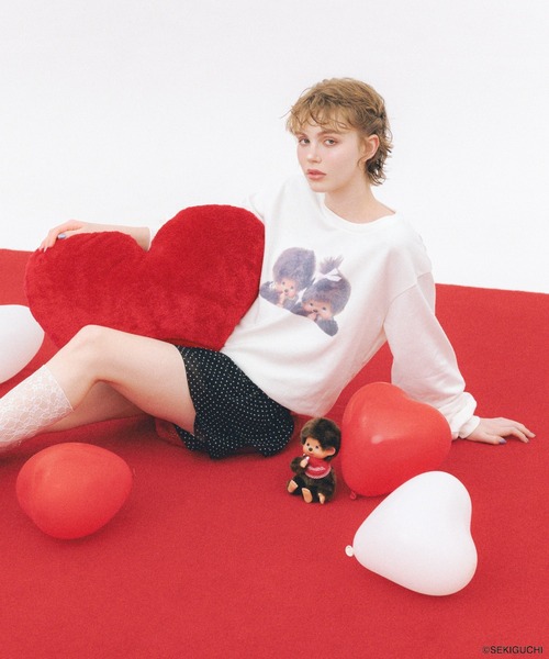Heather(ヘザー)の「【モンチッチ×Heather】アソート柄裏毛スウェット 659564(スウェット・レディース・レッド/グレー/オフホワイト・FREE)」の6枚目の写真