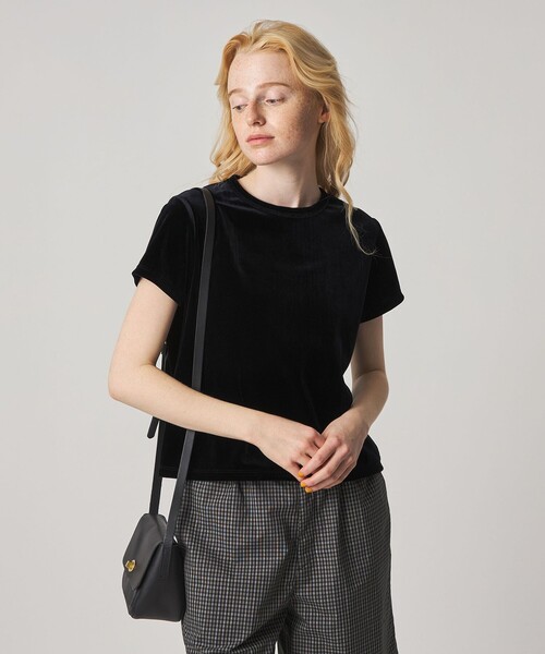 今季完売品スティーブンアラン　新品未使用バックリボンベロアTシャツ　ブラック Steven Alan（スティーブンアラン）の「＜Steven Alan＞バック リボン