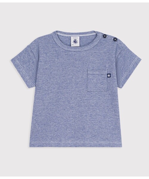 PETIT BATEAU(プチバトー)の「ボーダー半袖Tシャツ(Tシャツ/カットソー・キッズ・ホワイト×ブルー・24MONTH/12MONTH/36MONTH/18MONTH)」の1枚目の写真