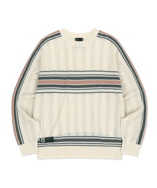 Blocked knit crewneck — свитер в трикотажной технике, цвет айвори