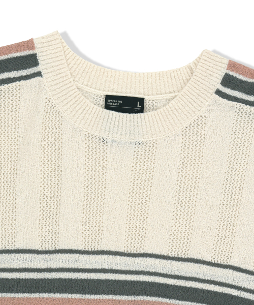 BROWNBREATH（ブラウンブレス）の「BLOCKED KNIT CREWNECK - IVORY（ニット/セーター・レディース・その他・SMALL/MEDIUM/LARGE/X-LARGE）」の3枚目の写真