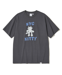 NYCキティTシャツ_ブルーチャコール