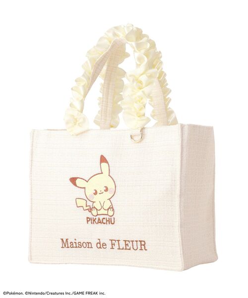 Maison de FLEUR（メゾンドフルール）の「フリルトートバッグ ピカチュウ（トートバッグ・レディース・ライトイエロー・FREE）」の5枚目の写真