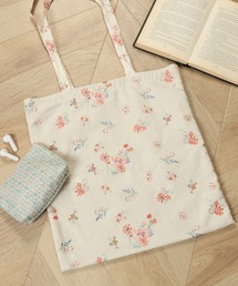 studio CLIP | フラワー刺繍プリントトート(トートバッグ)