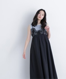 N.（N. Natural Beauty Basic）（エヌエヌナチュラルビューティーベーシック）の「レース切替コットンブレンドキャミワンピース（ワンピース）」