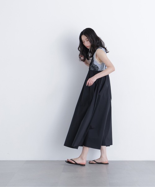 N.(N. Natural Beauty Basic)(エヌエヌナチュラルビューティーベーシック)の「レース切替コットンブレンドキャミワンピース(ワンピース・レディース・ブラック/ブルー系その他/オフホワイト・P/S/MEDIUM)」の14枚目の写真