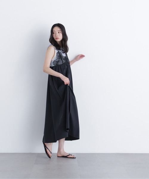 N.(N. Natural Beauty Basic)(エヌエヌナチュラルビューティーベーシック)の「レース切替コットンブレンドキャミワンピース(ワンピース・レディース・ブラック/ブルー系その他/オフホワイト・P/S/MEDIUM)」の15枚目の写真