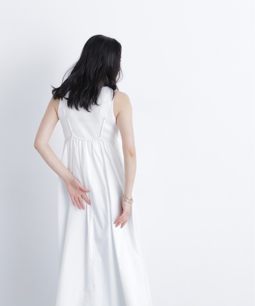 N.(N. Natural Beauty Basic)(エヌエヌナチュラルビューティーベーシック)の「レース切替コットンブレンドキャミワンピース(ワンピース・レディース・ブラック/ブルー系その他/オフホワイト・P/S/MEDIUM)」の8枚目の写真