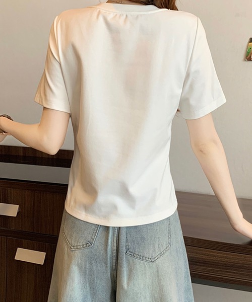 2ly2（トゥーリートゥー）の「ハートプリントTシャツ / グラフィックロゴ 半袖カットソー（Tシャツ/カットソー・レディース・ピンク/ホワイト/ブラック・FREE）」の10枚目の写真