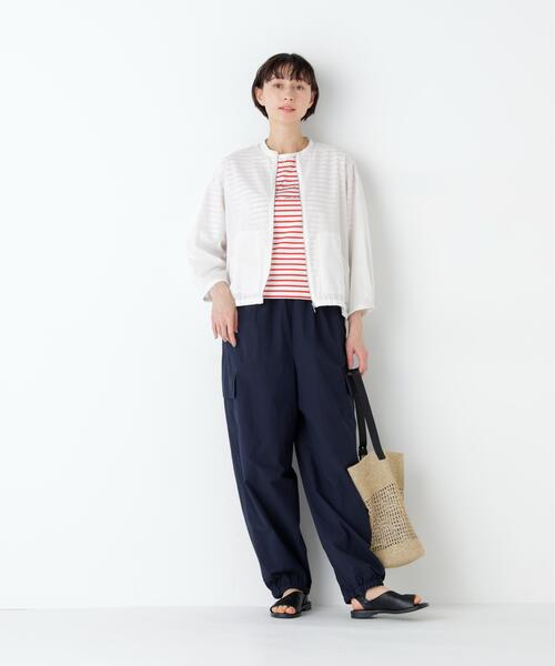 human woman(ヒューマンウーマン)の「◆Azur La mer ボーダーロゴTシャツ(Tシャツ/カットソー・レディース・レッド系その他4/ダークインディゴブルー・MEDIUM)」の6枚目の写真
