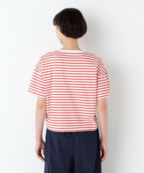 human woman(ヒューマンウーマン)の「◆Azur La mer ボーダーロゴTシャツ(Tシャツ/カットソー・レディース・レッド系その他4/ダークインディゴブルー・MEDIUM)」の8枚目の写真