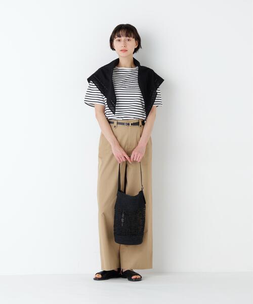 human woman(ヒューマンウーマン)の「◆Azur La mer ボーダーロゴTシャツ(Tシャツ/カットソー・レディース・レッド系その他4/ダークインディゴブルー・MEDIUM)」の12枚目の写真