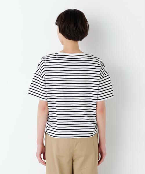 human woman(ヒューマンウーマン)の「◆Azur La mer ボーダーロゴTシャツ(Tシャツ/カットソー・レディース・レッド系その他4/ダークインディゴブルー・MEDIUM)」の16枚目の写真