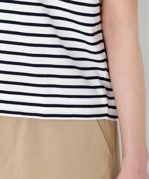 human woman(ヒューマンウーマン)の「◆Azur La mer ボーダーロゴTシャツ(Tシャツ/カットソー・レディース・レッド系その他4/ダークインディゴブルー・MEDIUM)」の19枚目の写真