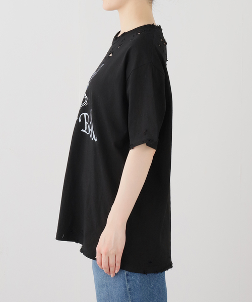TEPPEIFURUYAMA(テッペイフルヤマ)の「TEPPEI FURUYAMA /テッペイフルヤマ TINDER BELL(Tシャツ/カットソー・レディース・ブラック/ブルー・2)」の4枚目の写真