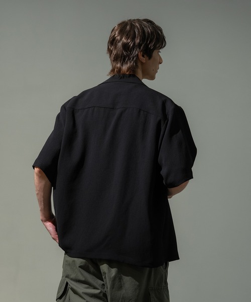 CITY TOKYO（シティトウキョウ）の「【CITY TOKYO】Multi-flex オープンカラーシャツ（シャツ/ブラウス・メンズ・ブラック/ダークブラウン・1/2）」の12枚目の写真