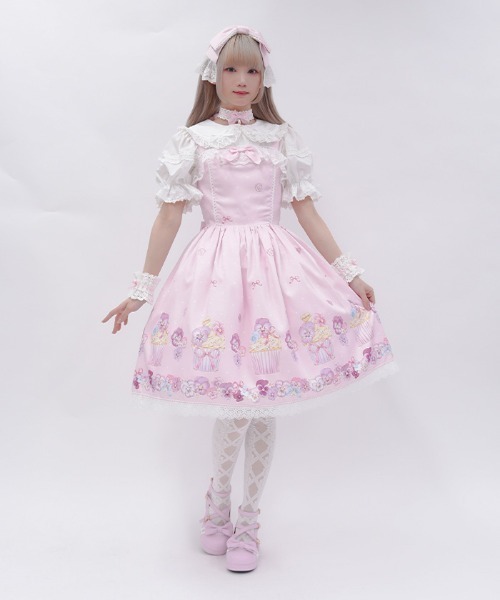 Chalmiere（シャルミエール）の「パンジーカップケーキ柄JSK