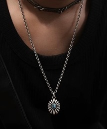 CELENA BEATS（セレナビーツ）の「ヴィンテージ ライク ターコイズ コンチョ フラワー ネックレス（ネックレス）」