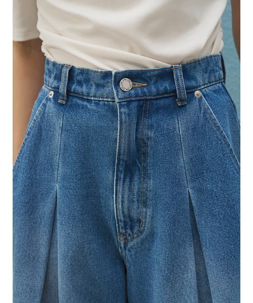 SNIDEL(スナイデル)の「カーブワイドデニム(デニムパンツ・レディース・ブルー/ブラック/ライトブルー・0/1)」の9枚目の写真