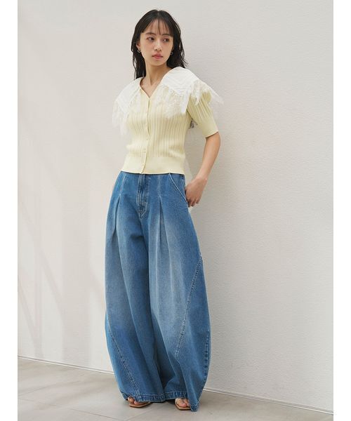 SNIDEL(スナイデル)の「カーブワイドデニム(デニムパンツ・レディース・ブルー/ブラック/ライトブルー・0/1)」の18枚目の写真