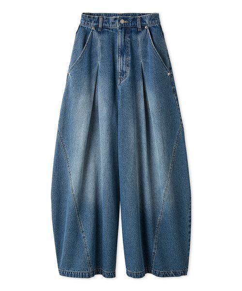 SNIDEL(スナイデル)の「カーブワイドデニム(デニムパンツ・レディース・ブルー/ブラック/ライトブルー・0/1)」の4枚目の写真