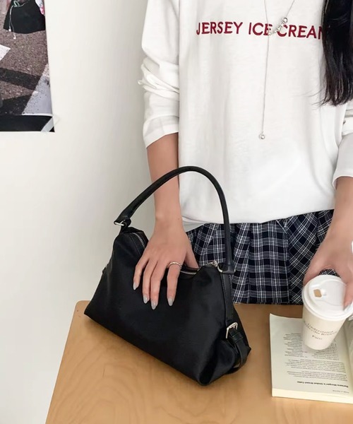 enlit（エンリット）の「【 elint 】 ナイロン サイドベルト ハンドバッグ / ショルダーバッグ（ショルダーバッグ・レディース・ライトブルー/ブラウン/アイボリー/ブラック・FREE）」の11枚目の写真