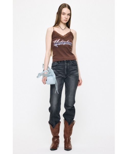 MOUSSY（マウジー）の「RETRO FADE LACE キャミソール（キャミソール・レディース・杢グレー/ライトブラック/ブラウン・FREE）」の5枚目の写真